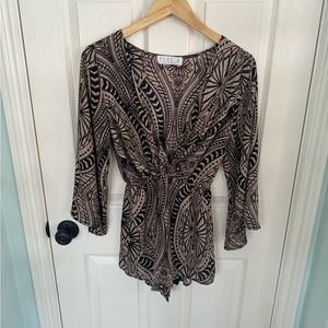 Stella Laguna Beach Printed Brown Romper